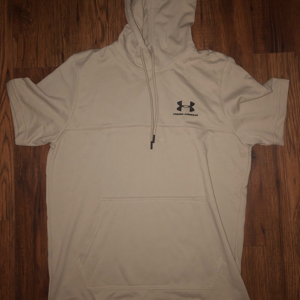 Under Armour tan cut-off hoodie
